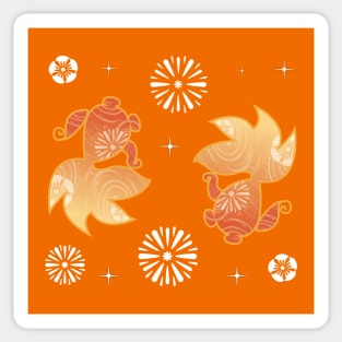 Yoimiya gold fish design Sticker